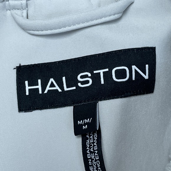 Halston Women's M Trench Coat Gray Polyester H0491 - Picture 7 of 8